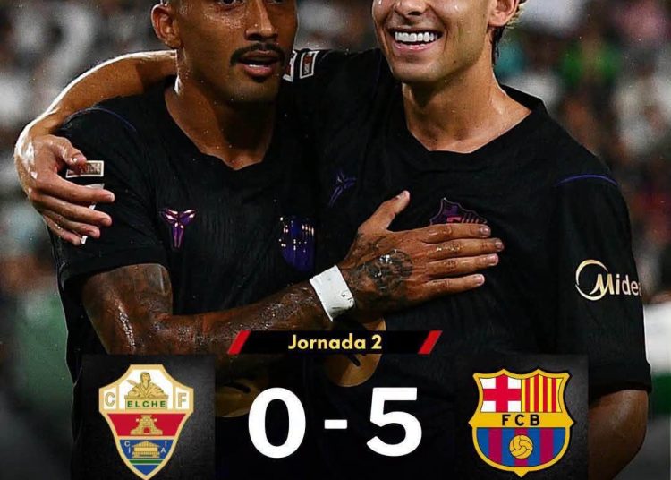 Esp. : le Barça en déplacement à Elche s’amuse 5-0